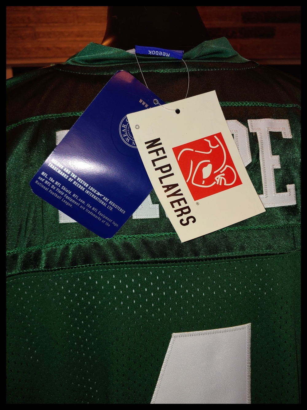 NWT Reebok On Field Jets Brett Favre #4 Jersey Size 52 - Picture 6 of 7